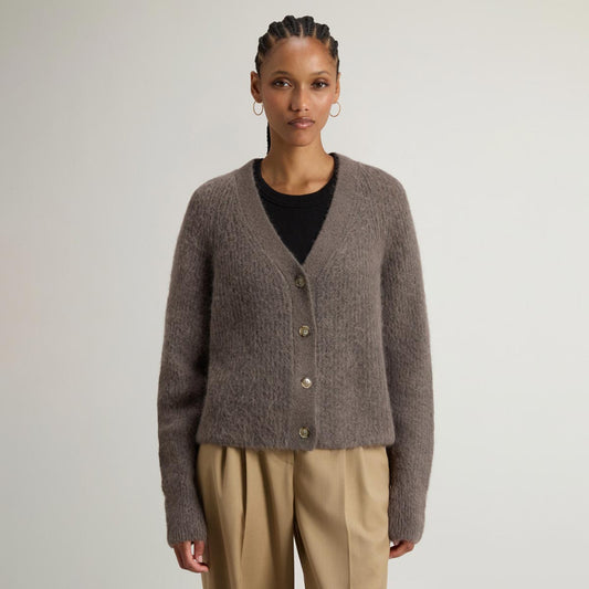 Cardigan in misto alpaca e lana