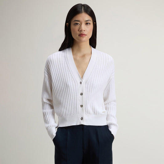 Cardigan in cotone lavorata