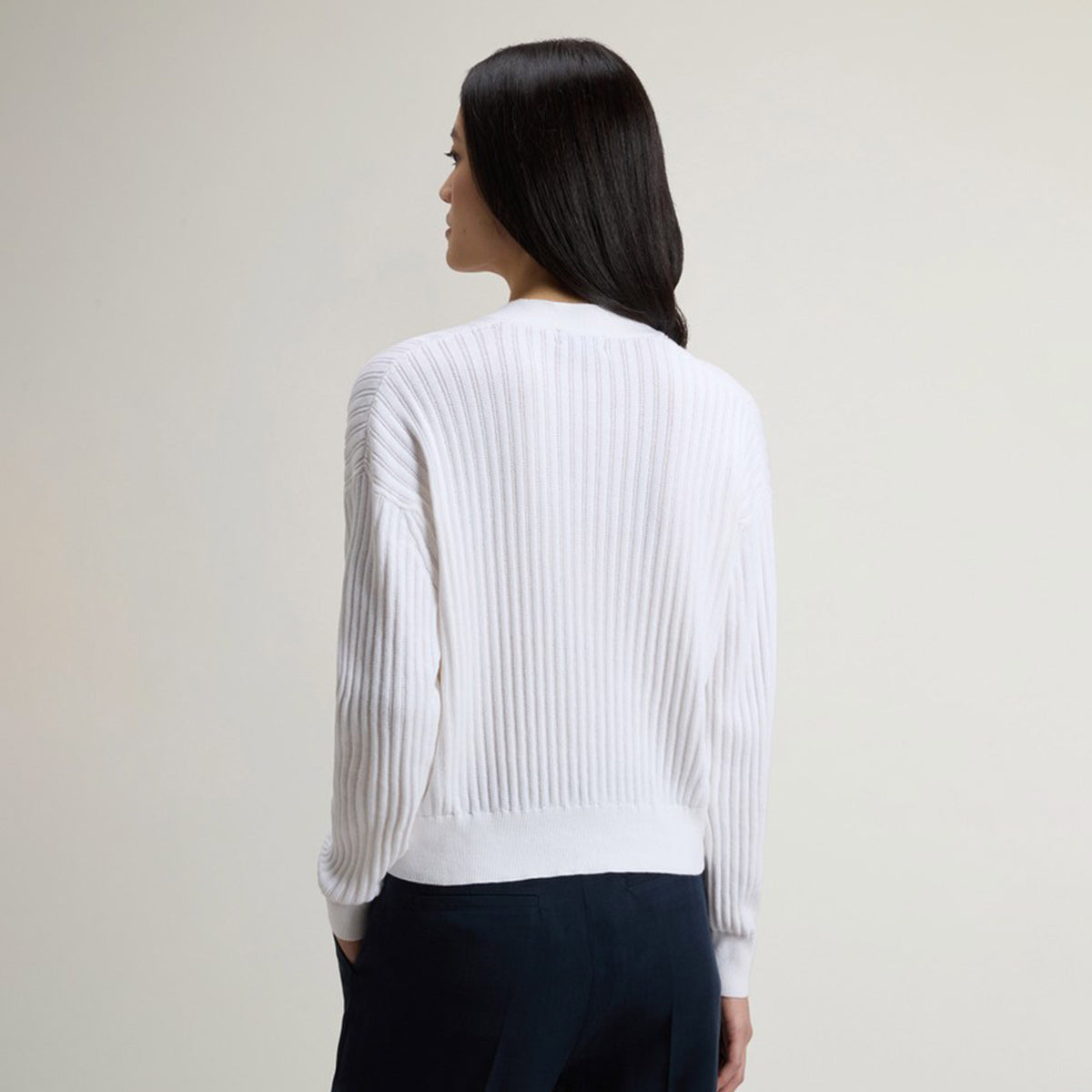 Cardigan in cotone lavorata