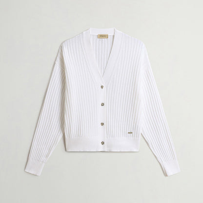 Cardigan in cotone lavorata