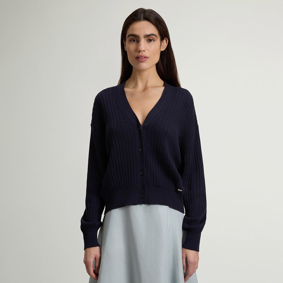 Cardigan in cotone lavorata