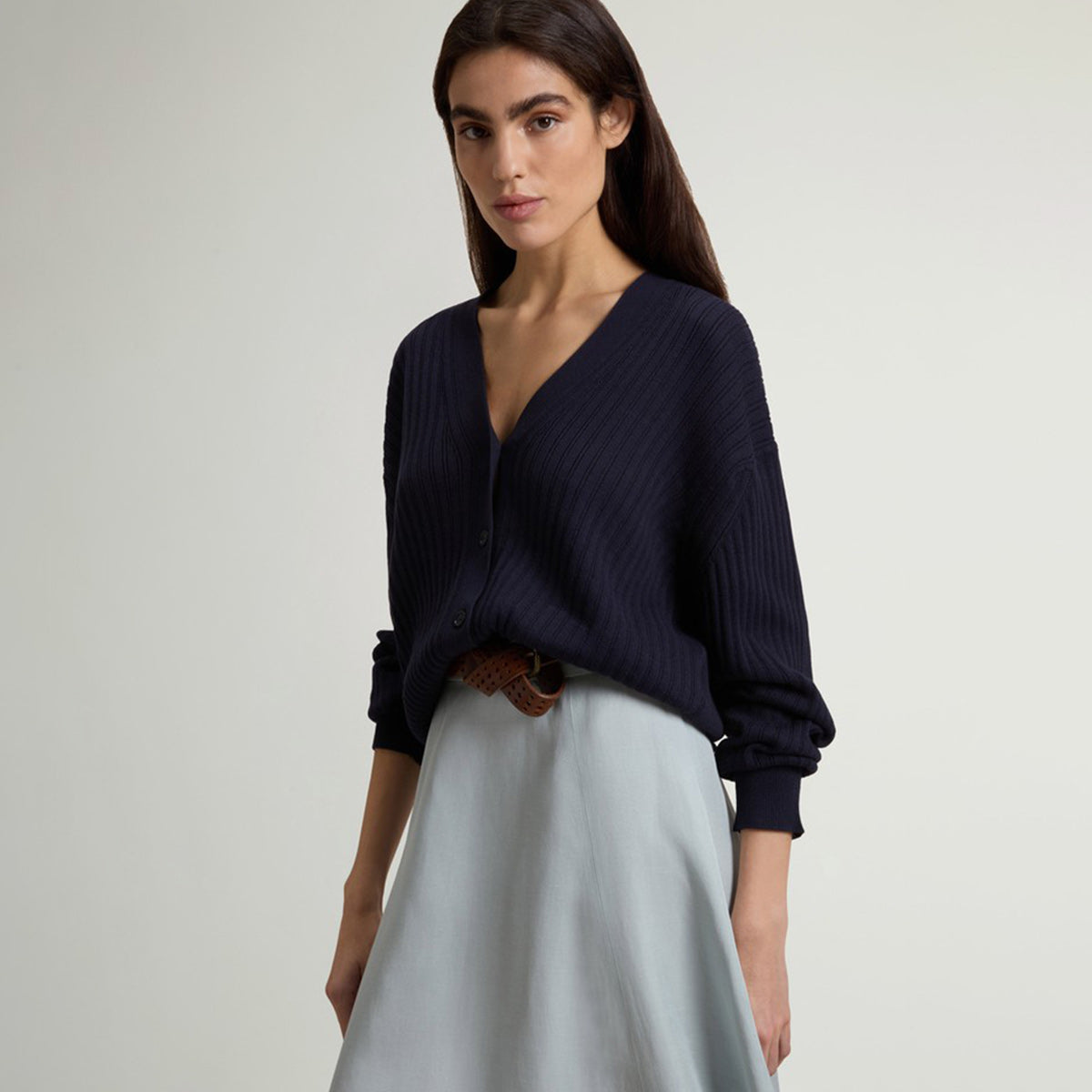 Cardigan in cotone lavorata