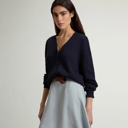 Cardigan in cotone lavorata