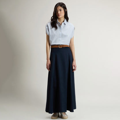Blusa in popeline di cotone a righe