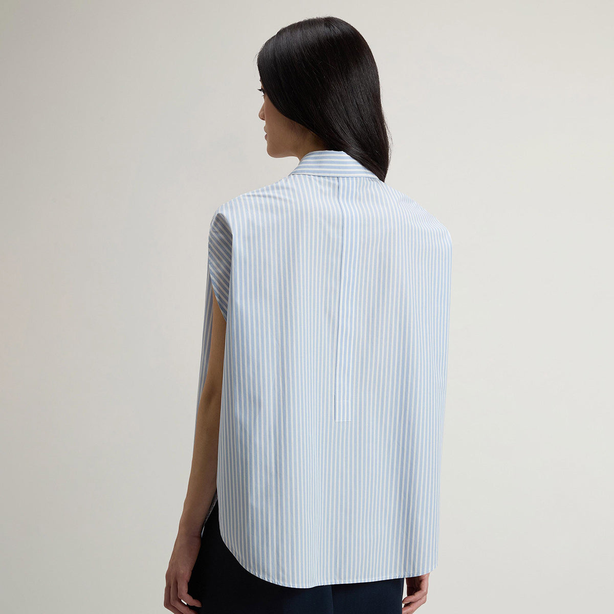 Blusa in popeline di cotone a righe