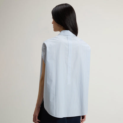 Blusa in popeline di cotone a righe