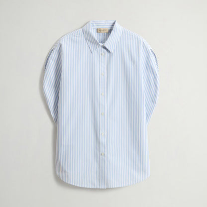 Blusa in popeline di cotone a righe