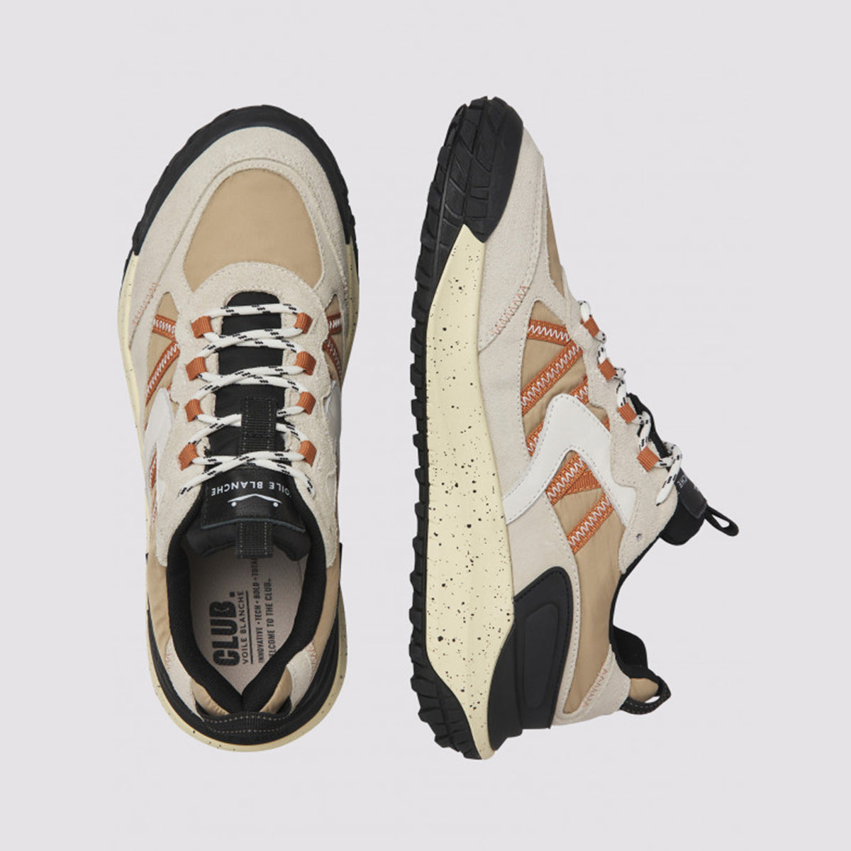 Sneaker in pelle e tessuto