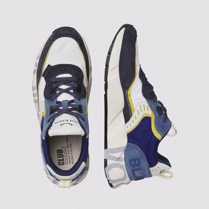 Sneaker in pelle e tessuto