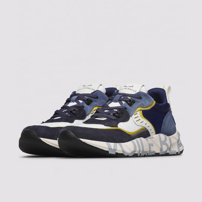 Sneaker in pelle e tessuto