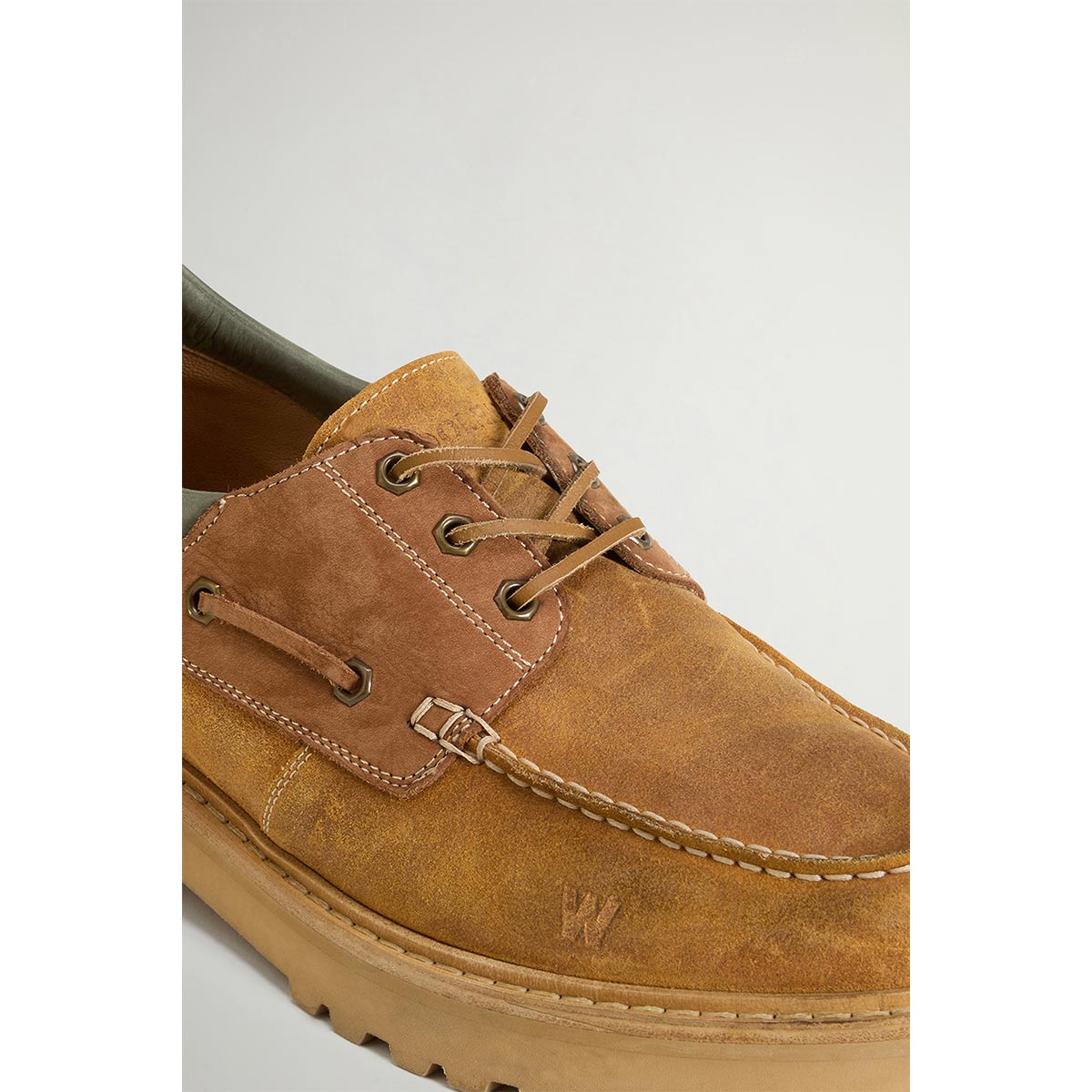 Mocassini in misto camoscio e nabuk