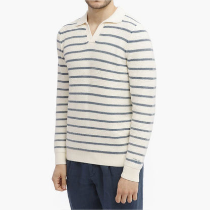 Maglia colletto a polo in cotone a righe