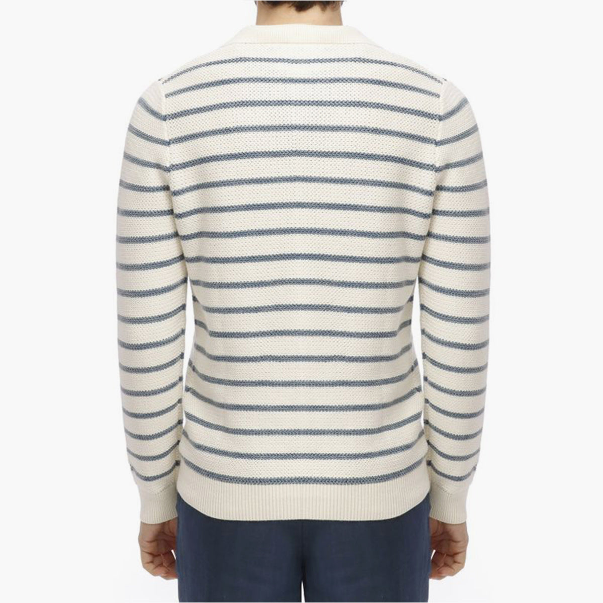 Maglia colletto a polo in cotone a righe