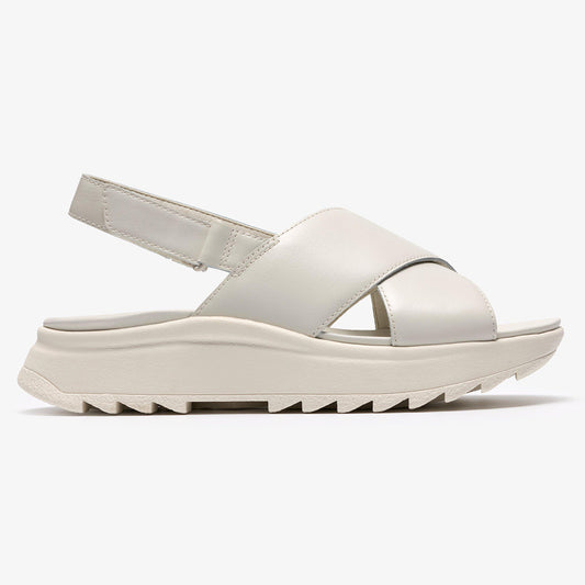 Sandalo in pelle bianca