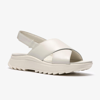 Sandalo in pelle bianca