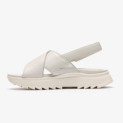 Sandalo in pelle bianca
