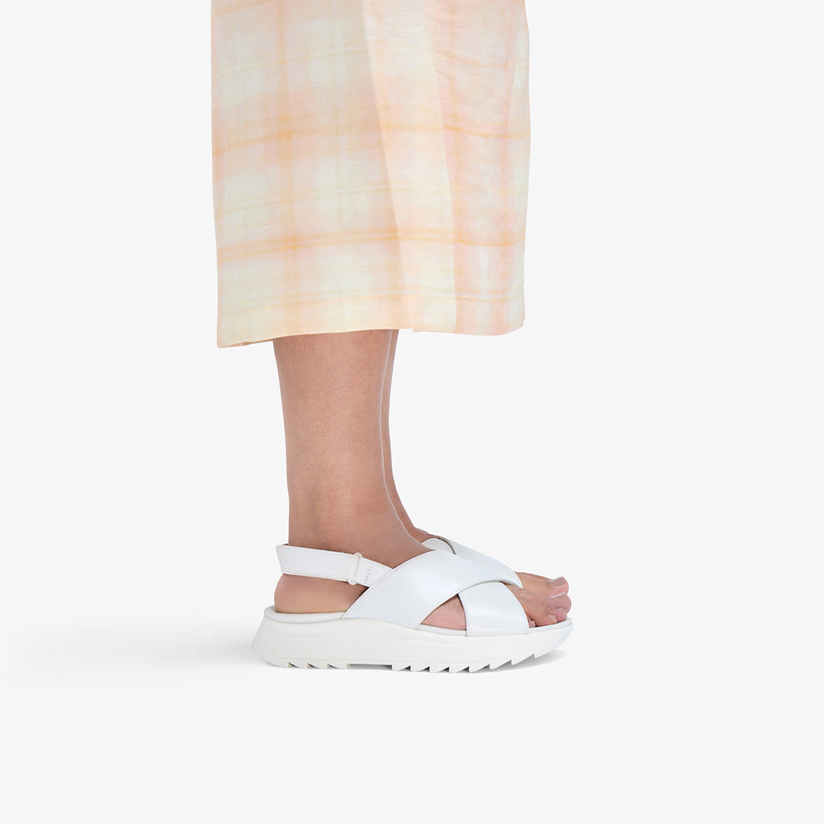 Sandalo in pelle bianca