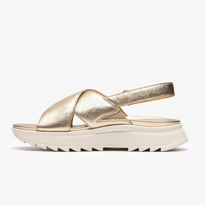 Sandalo in pelle oro