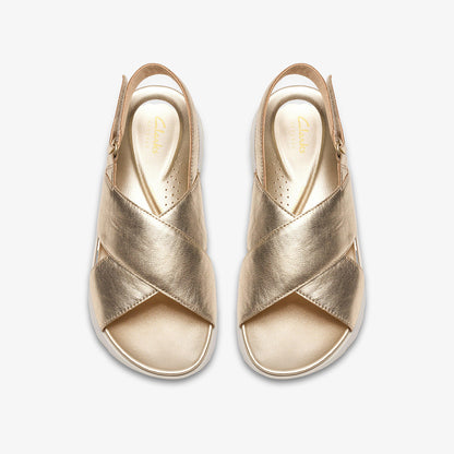 Sandalo in pelle oro