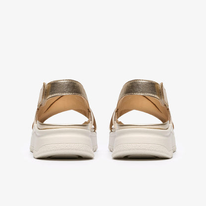 Sandalo in pelle oro