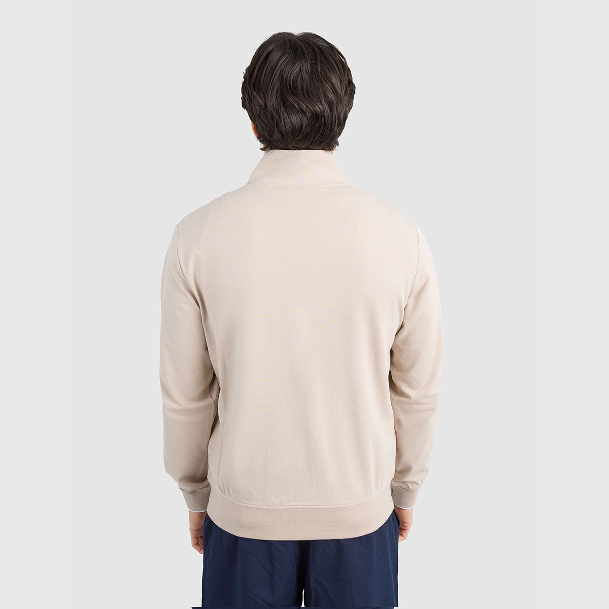 Felpa in piquet di cotone con zip