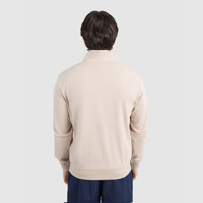 Felpa in piquet di cotone con zip