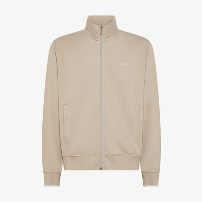 Felpa in piquet di cotone con zip