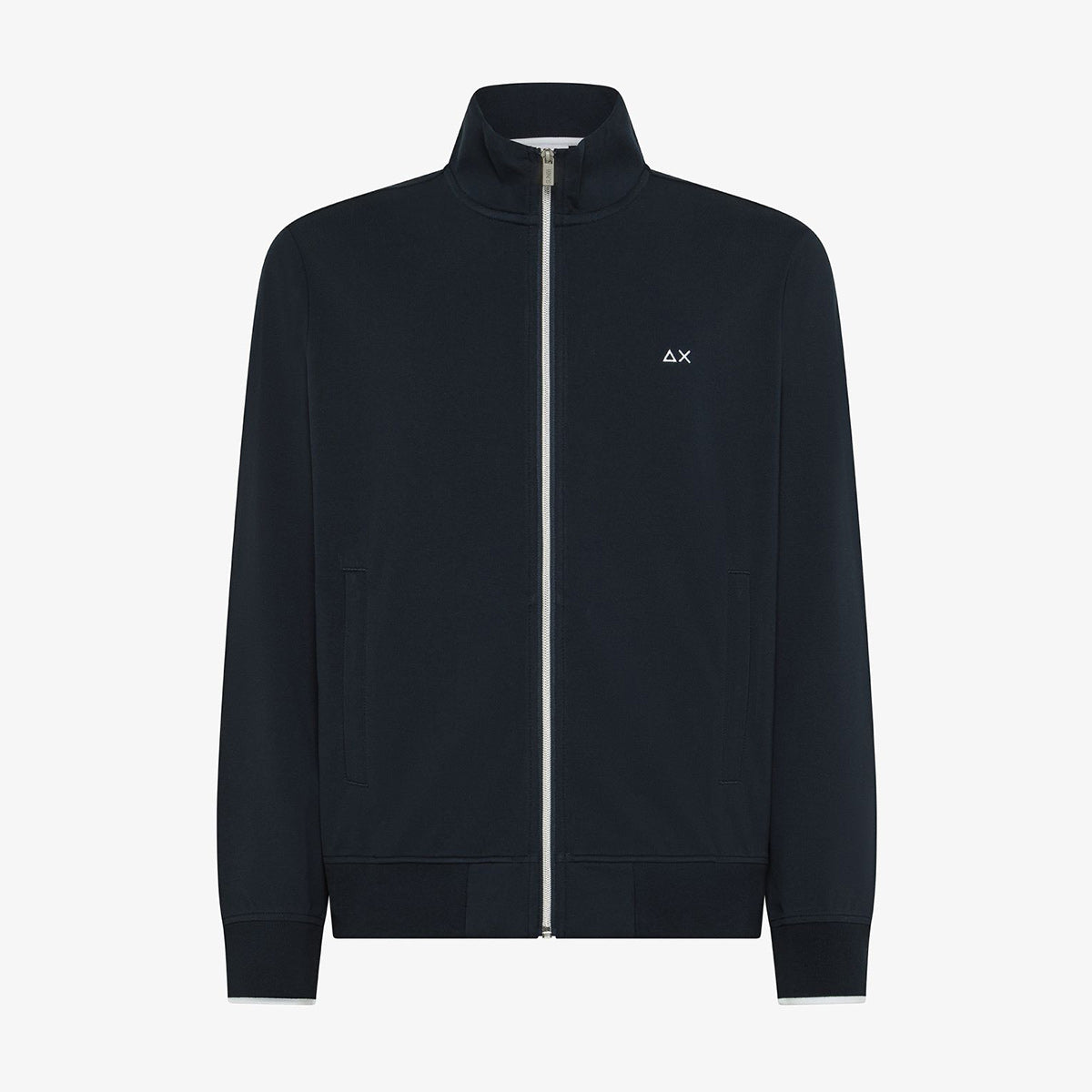Felpa in piquet di cotone con zip