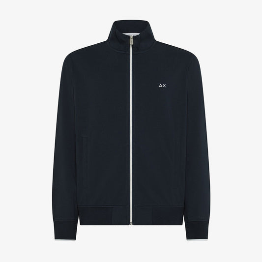 Felpa in piquet di cotone con zip