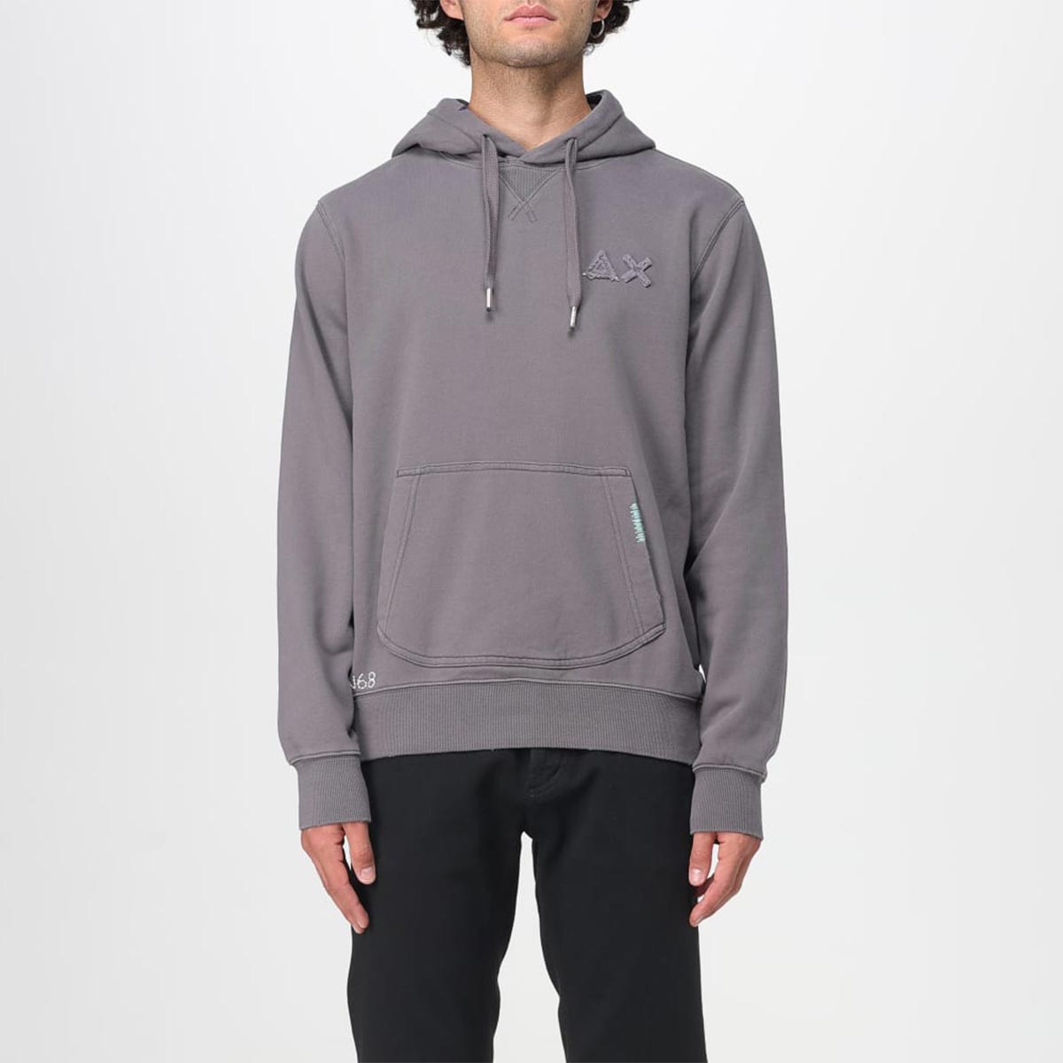 Felpa in cotone vintage con cappuccio