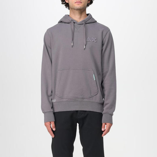 Felpa in cotone vintage con cappuccio