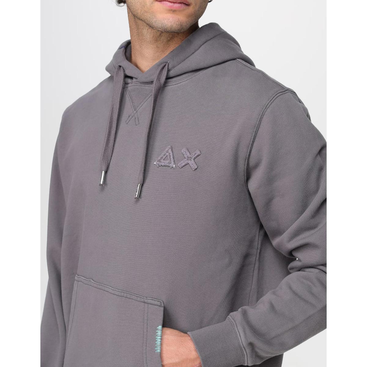 Felpa in cotone vintage con cappuccio