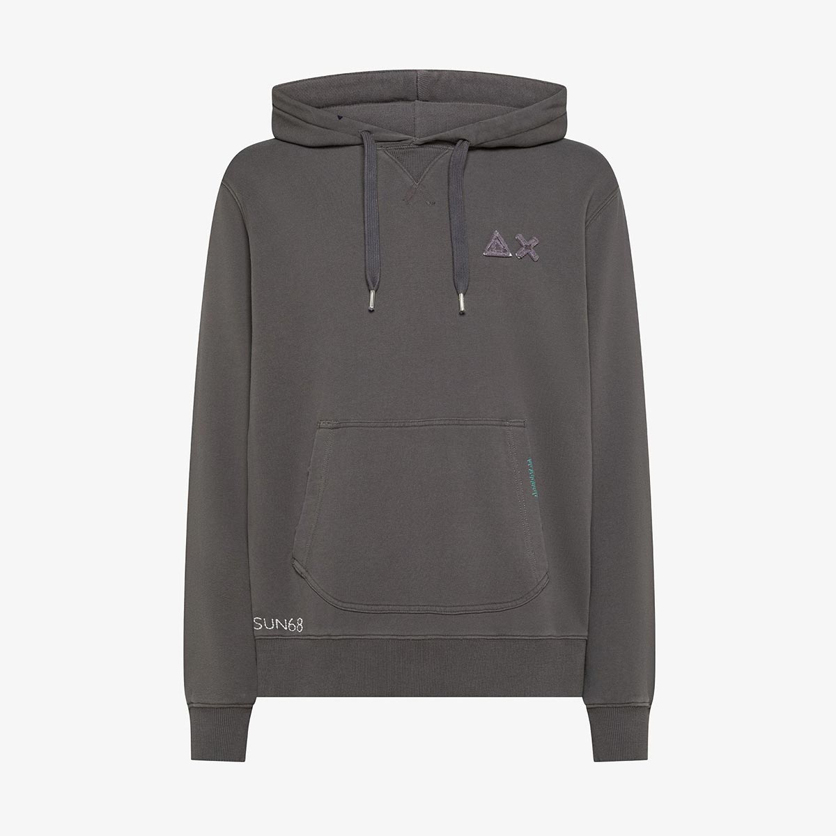 Felpa in cotone vintage con cappuccio