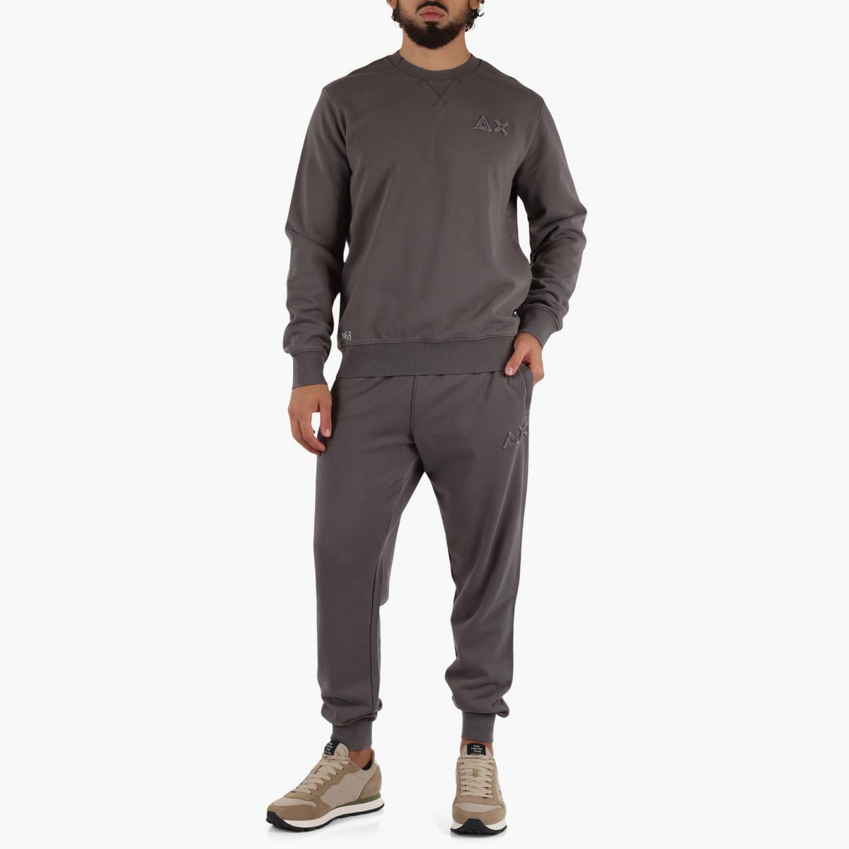 Pantaloni in felpa di cotone effetto vintage
