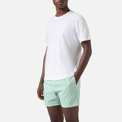 t-shirt in cotone effetto in spugna con logo ricamato