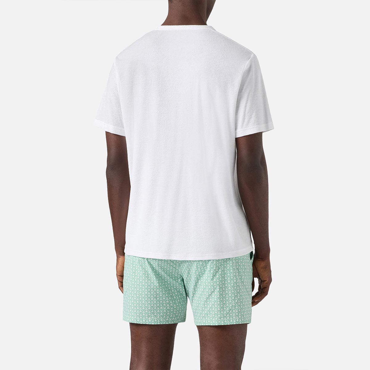 t-shirt in cotone effetto in spugna con logo ricamato