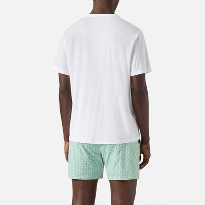 t-shirt in cotone effetto in spugna con logo ricamato