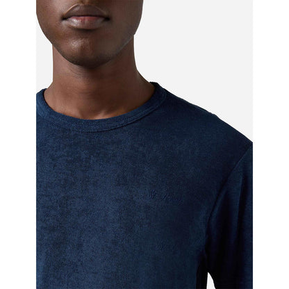 t-shirt in cotone effetto in spugna con logo ricamato