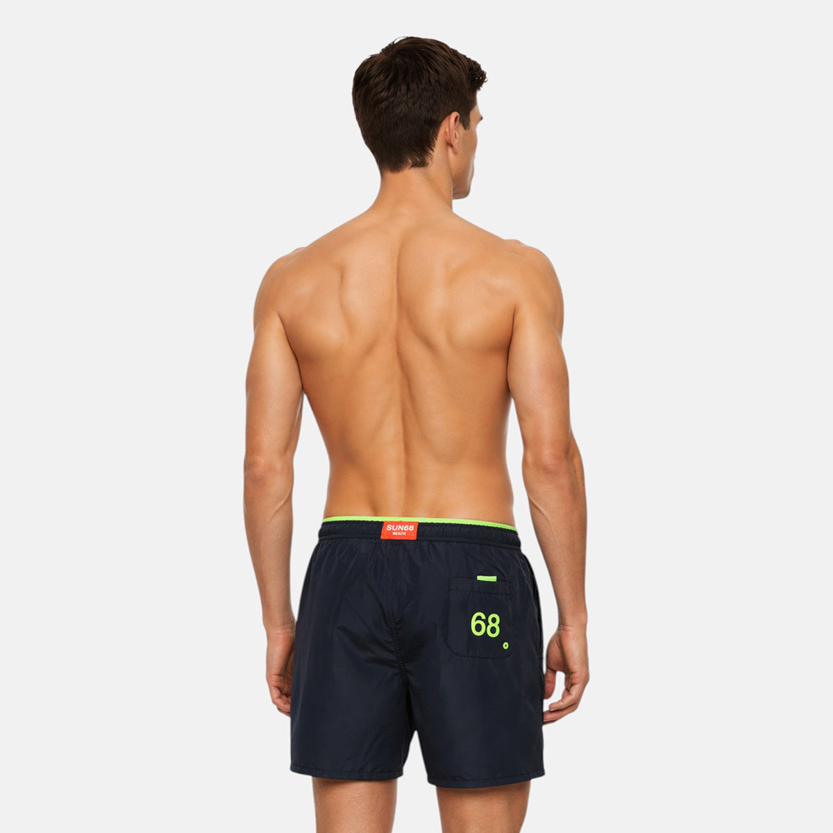 Boxer mare blu con banda fluo