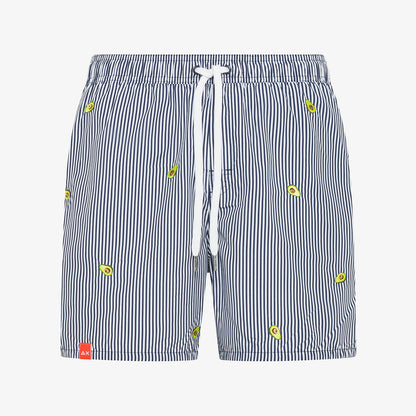 Boxer mare a righe con ricami