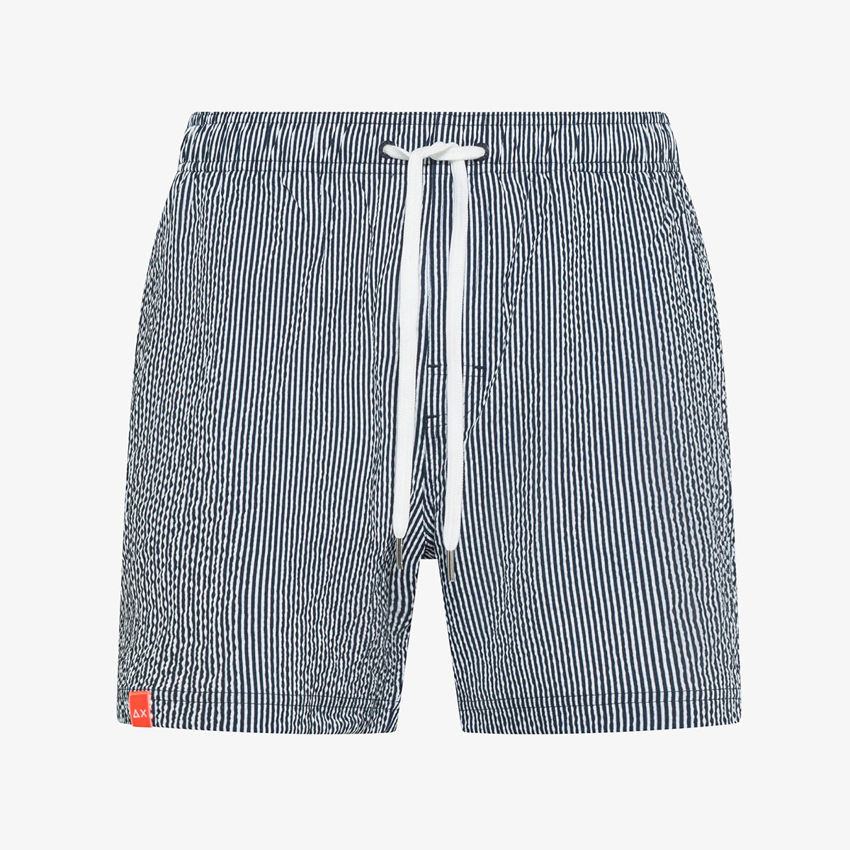 Boxer mare a righe blu goffrato
