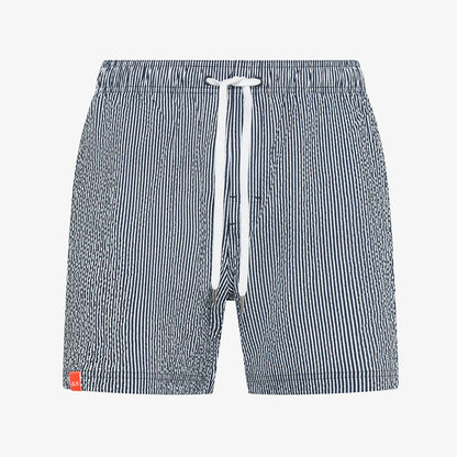 Boxer mare a righe blu goffrato