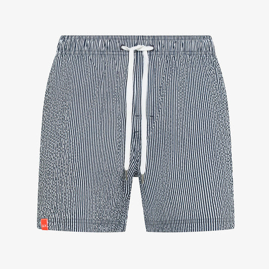 Boxer mare a righe blu goffrato