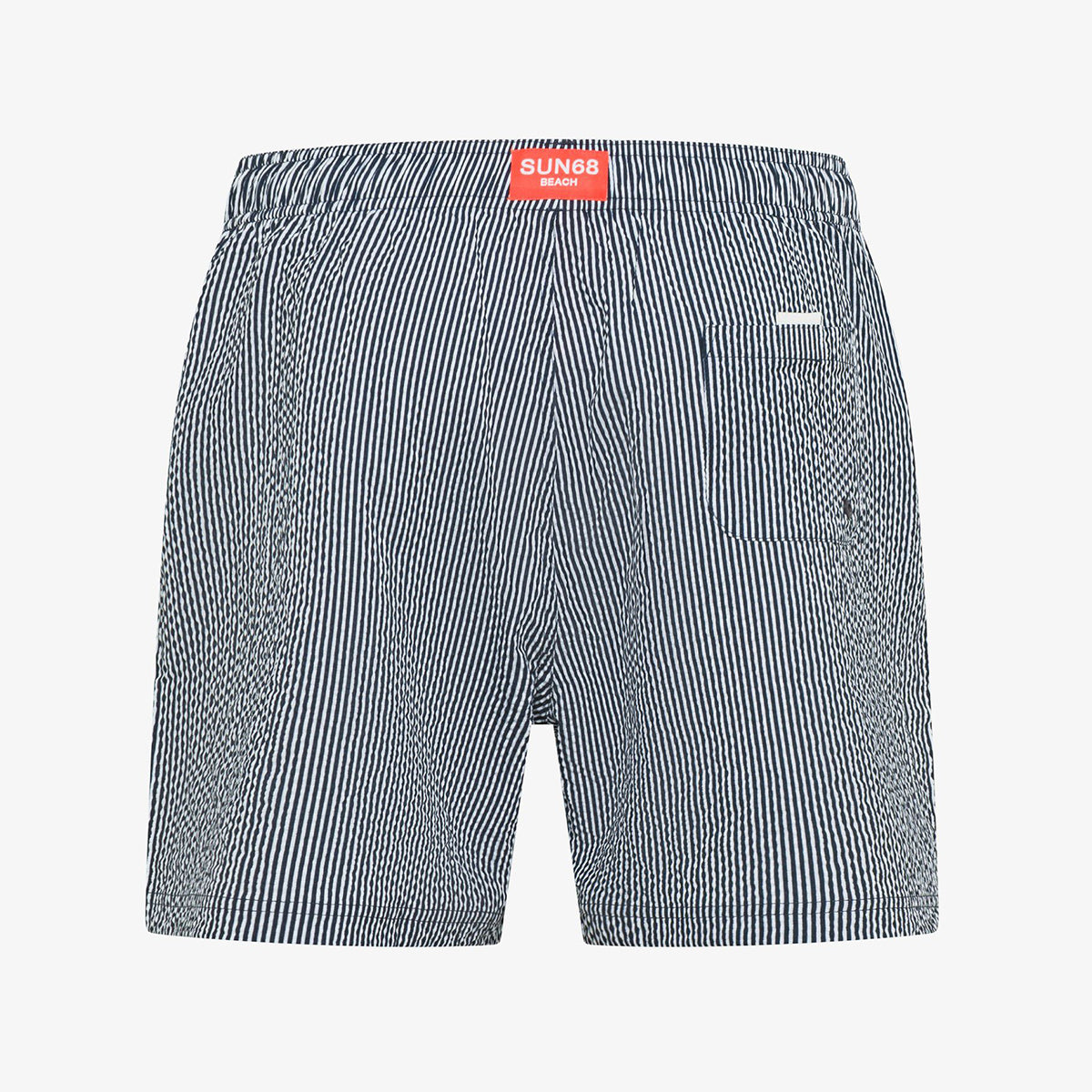 Boxer mare a righe blu goffrato