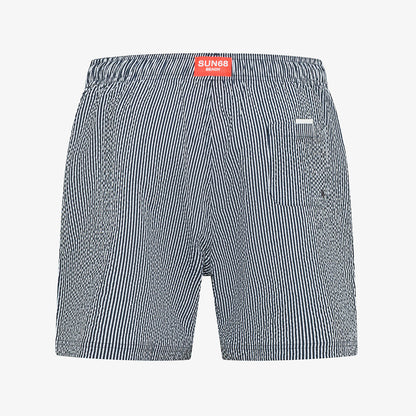 Boxer mare a righe blu goffrato