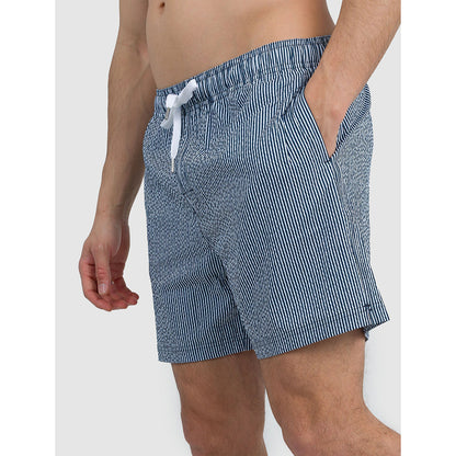 Boxer mare a righe blu goffrato