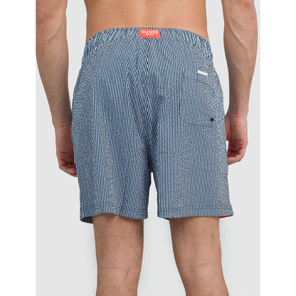 Boxer mare a righe blu goffrato