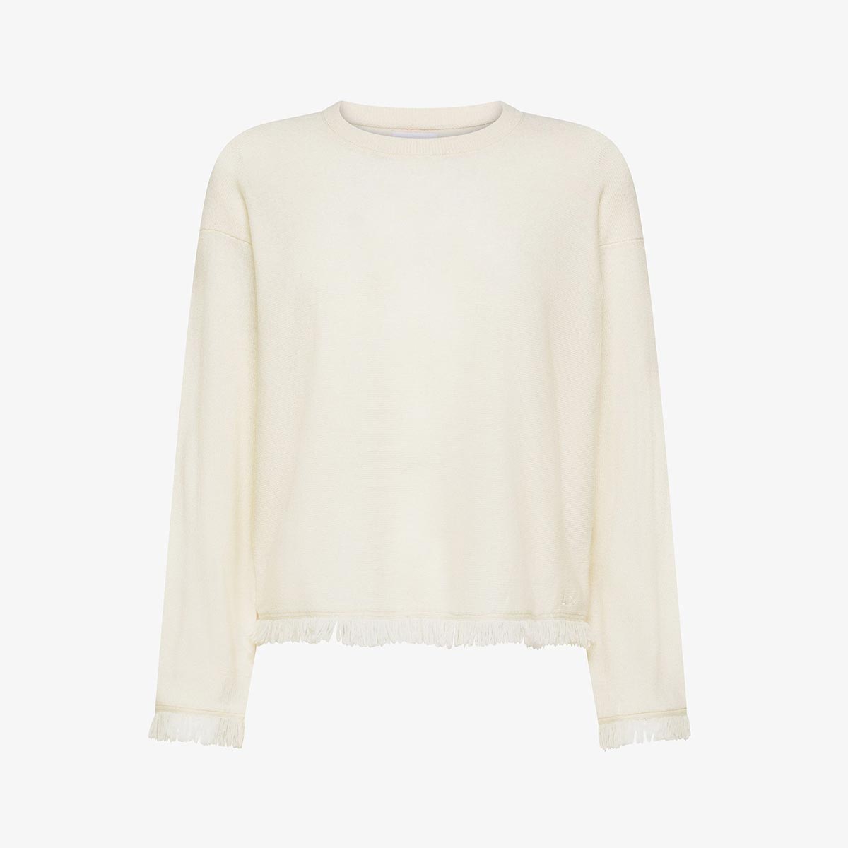 Maglia in lana e cashmere con frange