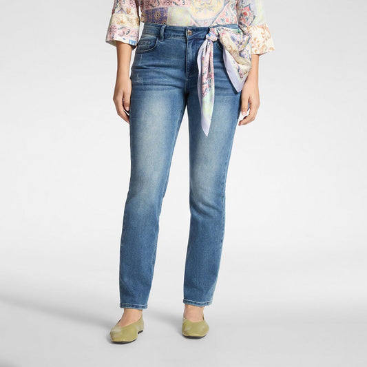 Jeans regular con foulard