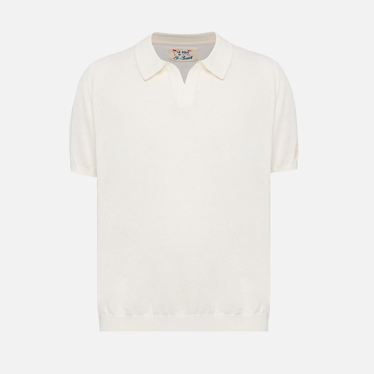 Polo senza bottoni in maglia di cotone